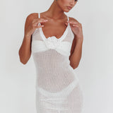 Risk Taker Knit Mini Dress Off White