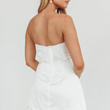 Toni Strapless Ruched Mini Dress White