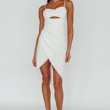 Amairani Cut-Out Bust Midi Dress White