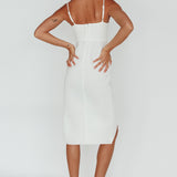 Amairani Cut-Out Bust Midi Dress White