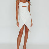 Amairani Cut-Out Bust Midi Dress White