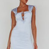 Yris String Tie Detail Mini Dress Sky