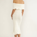 Rayna Off-Shoulder Midi Dress Ivory