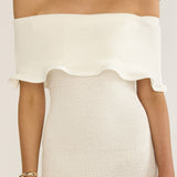 Rayna Off-Shoulder Midi Dress Ivory