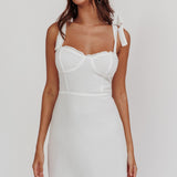 Jezika Tied Shoulder Mini Dress White