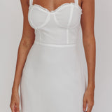 Jezika Tied Shoulder Mini Dress White