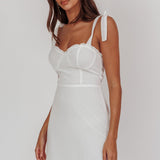 Jezika Tied Shoulder Mini Dress White