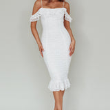 Wish Come True Lace Midi Dress White