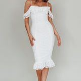Wish Come True Lace Midi Dress White