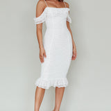 Wish Come True Lace Midi Dress White