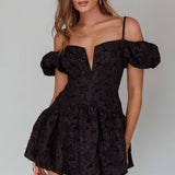 Mon Bebe Drop Waist Mini Dress Black