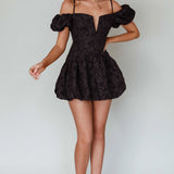 Mon Bebe Drop Waist Mini Dress Black