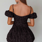 Mon Bebe Drop Waist Mini Dress Black
