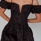 Mon Bebe Drop Waist Mini Dress Black