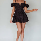 Mon Bebe Drop Waist Mini Dress Black