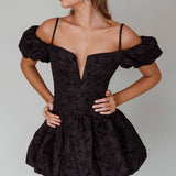Mon Bebe Drop Waist Mini Dress Black