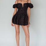 Mon Bebe Drop Waist Mini Dress Black