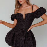 Mon Bebe Drop Waist Mini Dress Black
