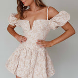 Mon Bebe Drop Waist Mini Dress Sand