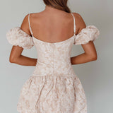 Mon Bebe Drop Waist Mini Dress Sand