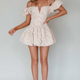 Mon Bebe Drop Waist Mini Dress Sand
