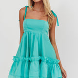 Dream Chaser Frill Hem Babydoll Dress Green