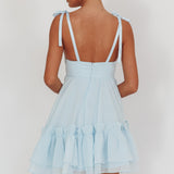 Dream Chaser Frill Hem Babydoll Dress Blue