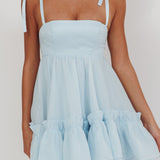 Dream Chaser Frill Hem Babydoll Dress Blue