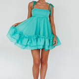 Dream Chaser Frill Hem Babydoll Dress Green