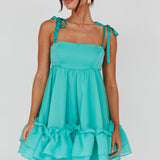 Dream Chaser Frill Hem Babydoll Dress Green