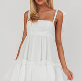 Dream Chaser Frill Hem Babydoll Dress White