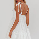 Dream Chaser Frill Hem Babydoll Dress White
