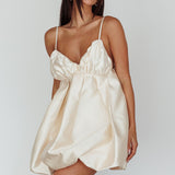 Cannes Hardly Wait Puffed Hem Mini Dress Vanilla