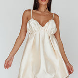 Cannes Hardly Wait Puffed Hem Mini Dress Vanilla