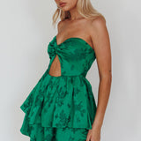 Tylah Keyhole Twist Bust Mini Dress Green