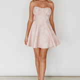 Savanna Corset Bodice Mini Dress Light Peach