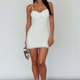 Under The Stars Lace Mini Dress White