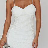 Under The Stars Lace Mini Dress White
