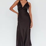 Signature Lace Trim Midi Dress Black