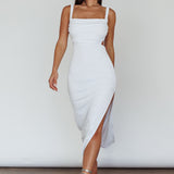 Cosmic Love Strappy Back Midi Dress White
