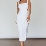 Cosmic Love Strappy Back Midi Dress White