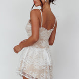 Cielo Lace Peplum Mini Dress White