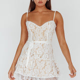Love Stories Lace Mini Dress White