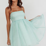 Diaz Bow Back Babydoll Mini Dress Sage