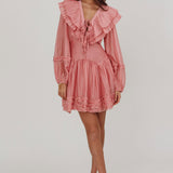 Alive Pleated Sailor Collar Mini Dress Dusty Pink