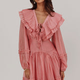Alive Pleated Sailor Collar Mini Dress Dusty Pink