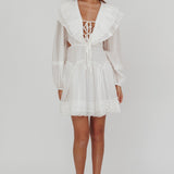 Alive Pleated Sailor Collar Mini Dress White