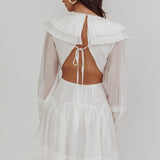 Alive Pleated Sailor Collar Mini Dress White