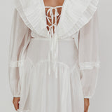 Alive Pleated Sailor Collar Mini Dress White