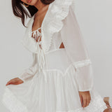 Alive Pleated Sailor Collar Mini Dress White